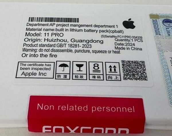 Bateria FOXCONN iPhone 11 pro Con flex / 5 UNIDADES